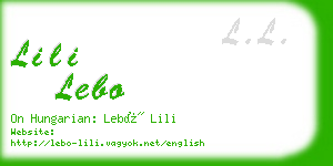 lili lebo business card